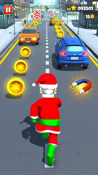 Взломанная Xmas Santa Surfer Running Game (Ксмас Санта Серфер Раннинг Гейм)  [МОД Unlimited Money] — полная версия apk на Андроид screen 2