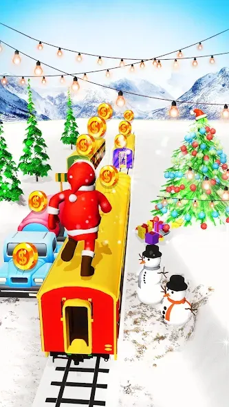 Взломанная Xmas Santa Surfer Running Game (Ксмас Санта Серфер Раннинг Гейм)  [МОД Unlimited Money] — полная версия apk на Андроид screen 3