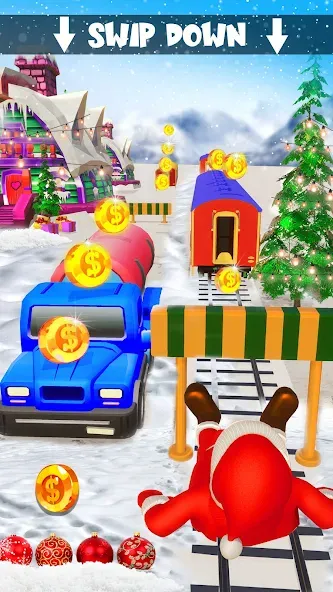 Взломанная Xmas Santa Surfer Running Game (Ксмас Санта Серфер Раннинг Гейм)  [МОД Unlimited Money] — полная версия apk на Андроид screen 4