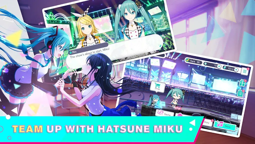 Скачать взломанную HATSUNE MIKU: COLORFUL STAGE! (Хацуне Мику)  [МОД Unlimited Money] — стабильная версия apk на Андроид screen 1