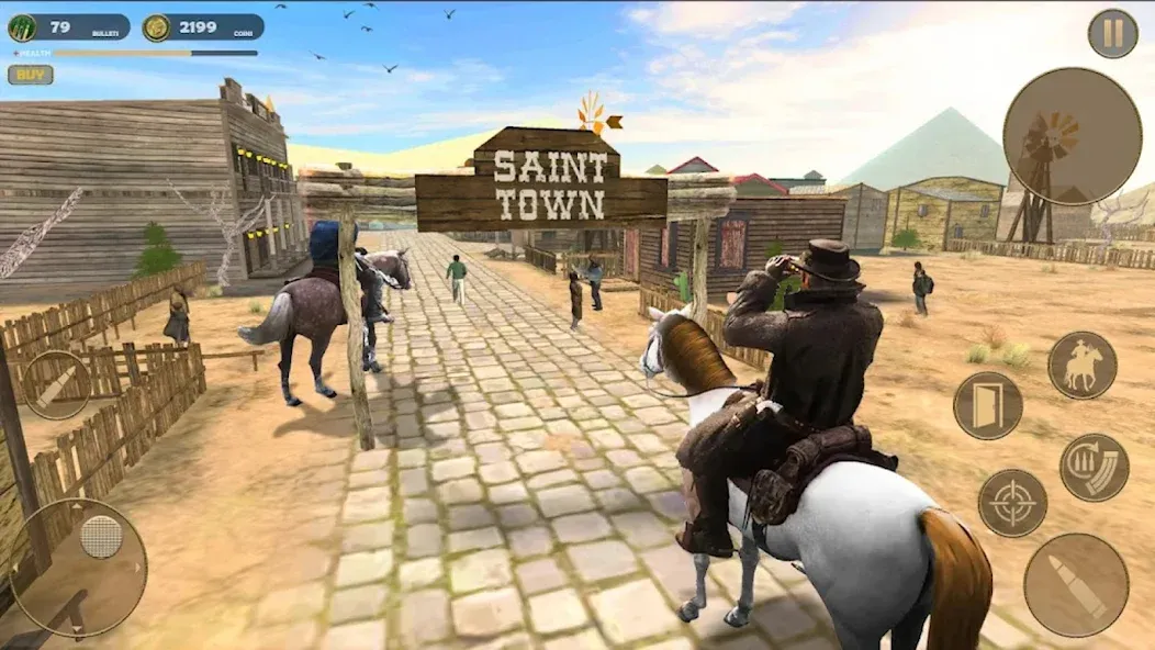 Скачать взлом West Cowboy — Gunfighter Game (Уэст Ковбой)  [МОД Unlimited Money] — последняя версия apk на Андроид screen 2