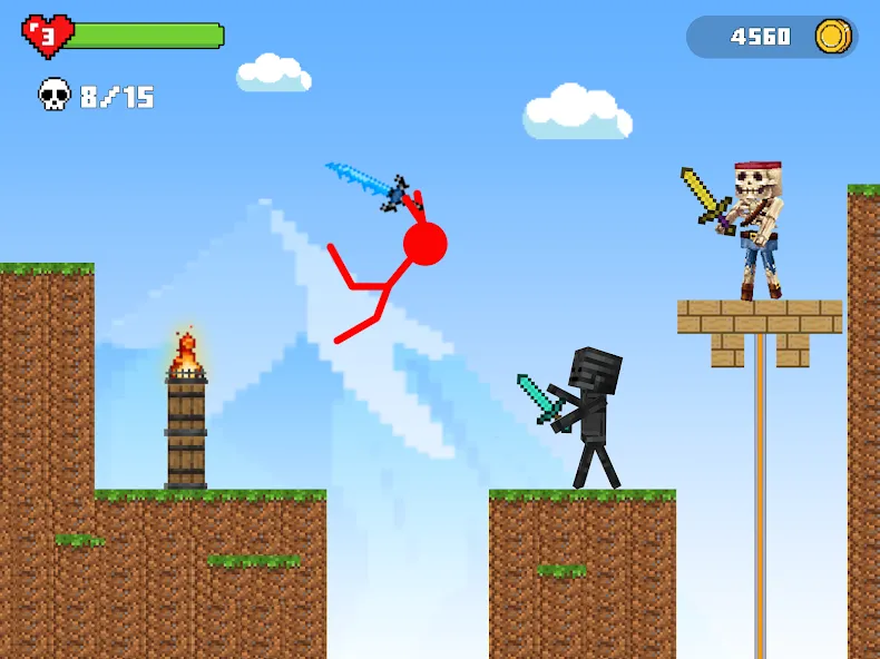 Скачать взломанную Stick-man Battle — Craft World  [МОД Меню] — стабильная версия apk на Андроид screen 2