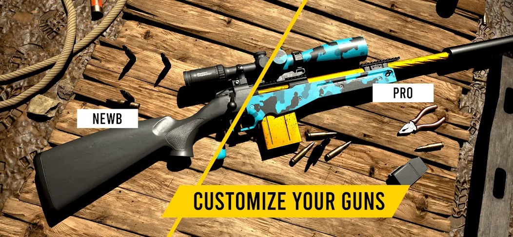 Скачать взлом GUNSIM — 3D FPS Shooting Guns (ГУНСИМ)  [МОД Много монет] — полная версия apk на Андроид screen 3