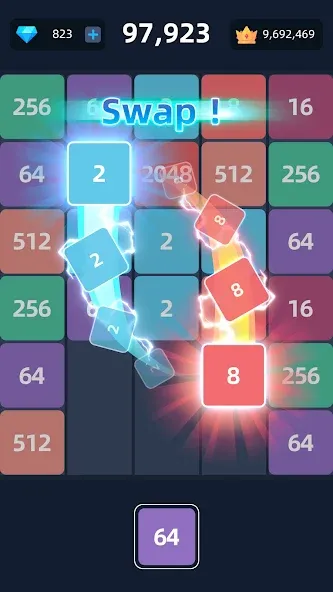 Скачать взломанную 2048™ Merge Block Puzzle (Слияние блочных головоломок)  [МОД Меню] — стабильная версия apk на Андроид screen 2