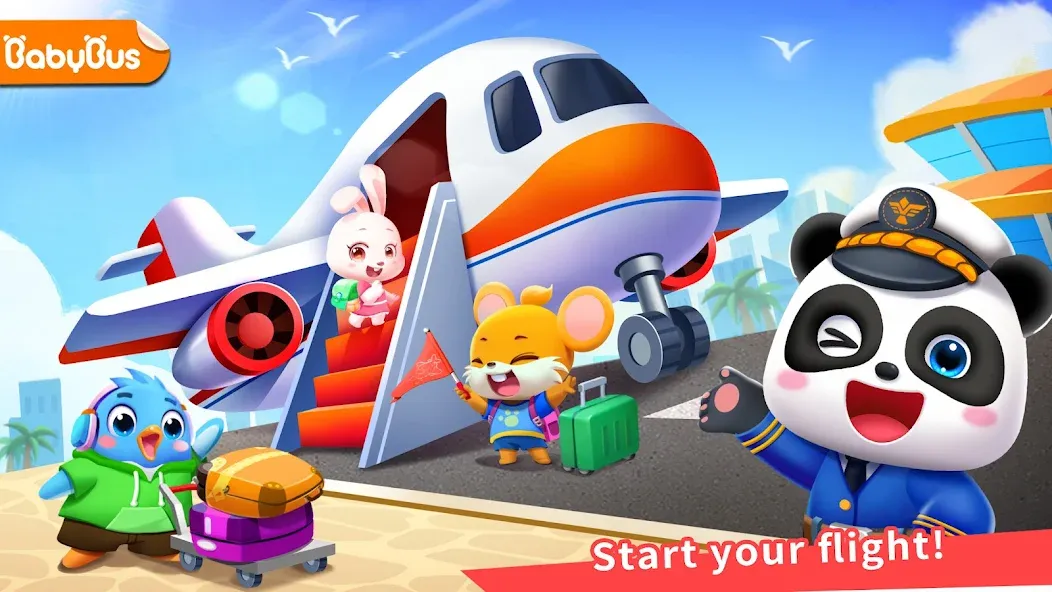 Взломанная Baby Panda's Airport  [МОД Много монет] — стабильная версия apk на Андроид screen 1