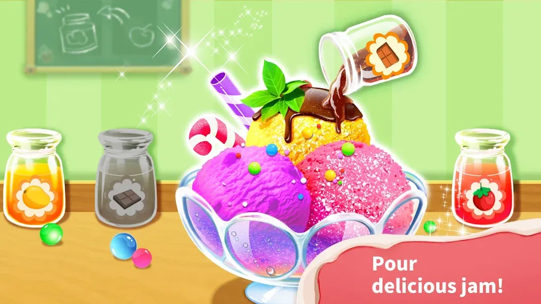 Взломанная Baby Panda’s Ice Cream Shop  [МОД Все открыто] — стабильная версия apk на Андроид screen 2