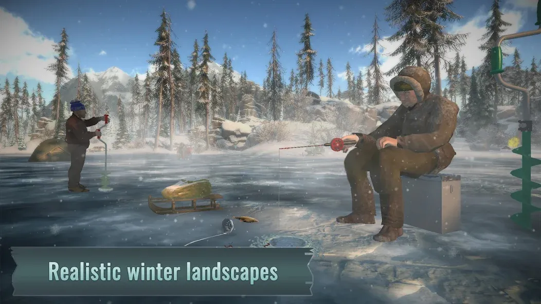 Скачать взлом Ice fishing game. Catch bass.  [МОД Бесконечные монеты] — стабильная версия apk на Андроид screen 1