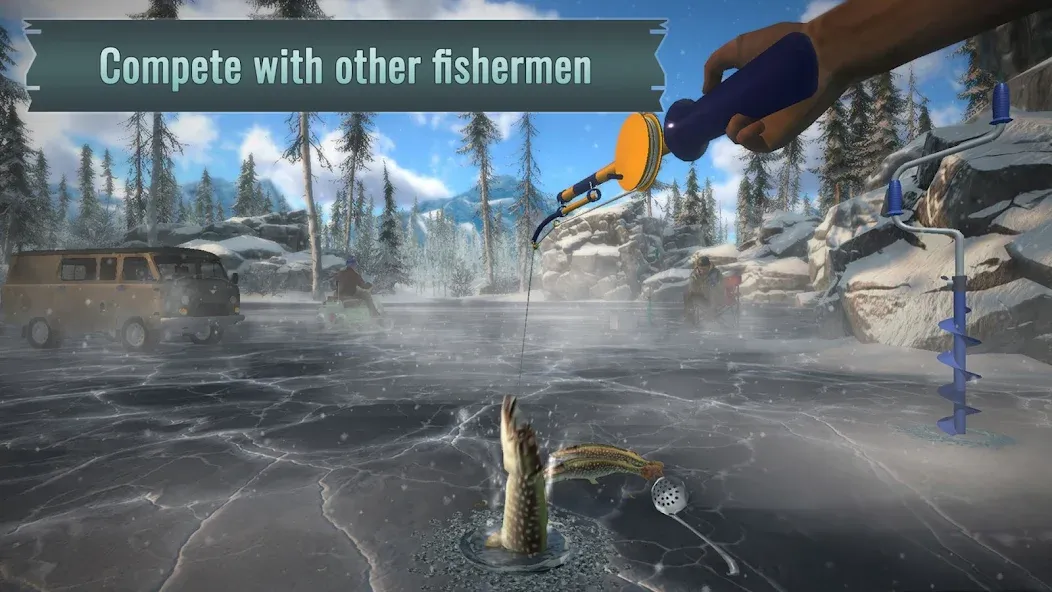 Скачать взлом Ice fishing game. Catch bass.  [МОД Бесконечные монеты] — стабильная версия apk на Андроид screen 2