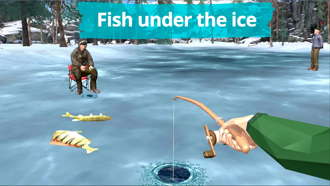 Скачать взломанную Fishing in the Winter. Lakes.  [МОД Много денег] — полная версия apk на Андроид screen 1