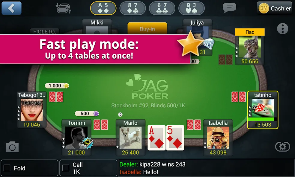 Взломанная Jag Poker HD (Яг Покер ХД)  [МОД Все открыто] — последняя версия apk на Андроид screen 2