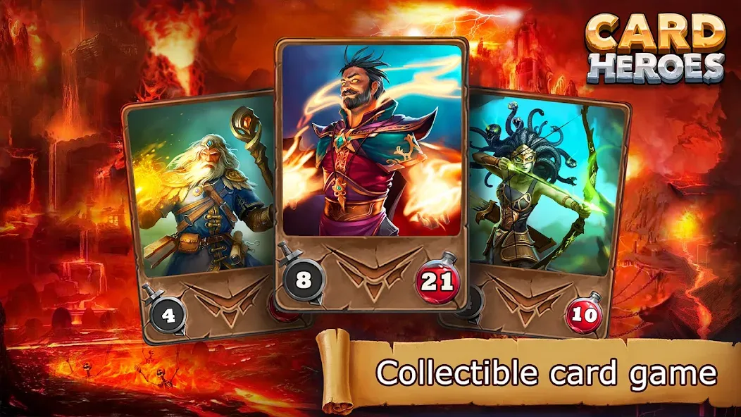 Скачать взлом Card Heroes: TCG/CCG deck Wars (Кард Хироес)  [МОД Unlimited Money] — последняя версия apk на Андроид screen 1