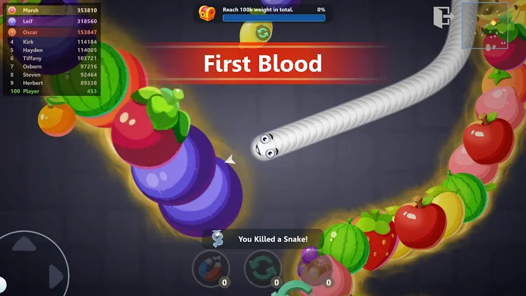 Взломанная Snake War™ Hungry Worm.io Game (Снейк Вар)  [МОД Mega Pack] — полная версия apk на Андроид screen 2