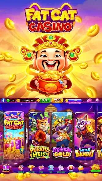 Взлом Fat Cat Casino — Slots Game (Фэт Кэт Казино)  [МОД Menu] — полная версия apk на Андроид screen 2