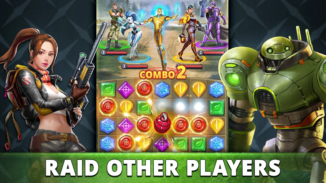 Скачать взлом Puzzle Combat: Match-3 RPG (Пазл Комбат)  [МОД Mega Pack] — стабильная версия apk на Андроид screen 2