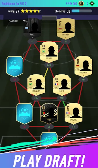 Взломанная Pack Opener for FUT 21 (Пакопенер для  21)  [МОД Бесконечные монеты] — полная версия apk на Андроид screen 3