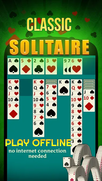 Взлом Solitaire — Offline Card Games  [МОД Много монет] — последняя версия apk на Андроид screen 1