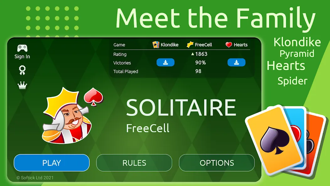 Скачать взломанную FreeCell  [МОД Бесконечные деньги] — полная версия apk на Андроид screen 2