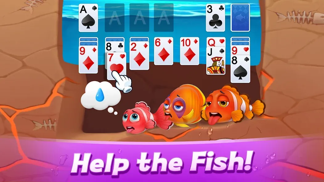 Скачать взломанную Solitaire 3D Fish  [МОД Unlimited Money] — полная версия apk на Андроид screen 1