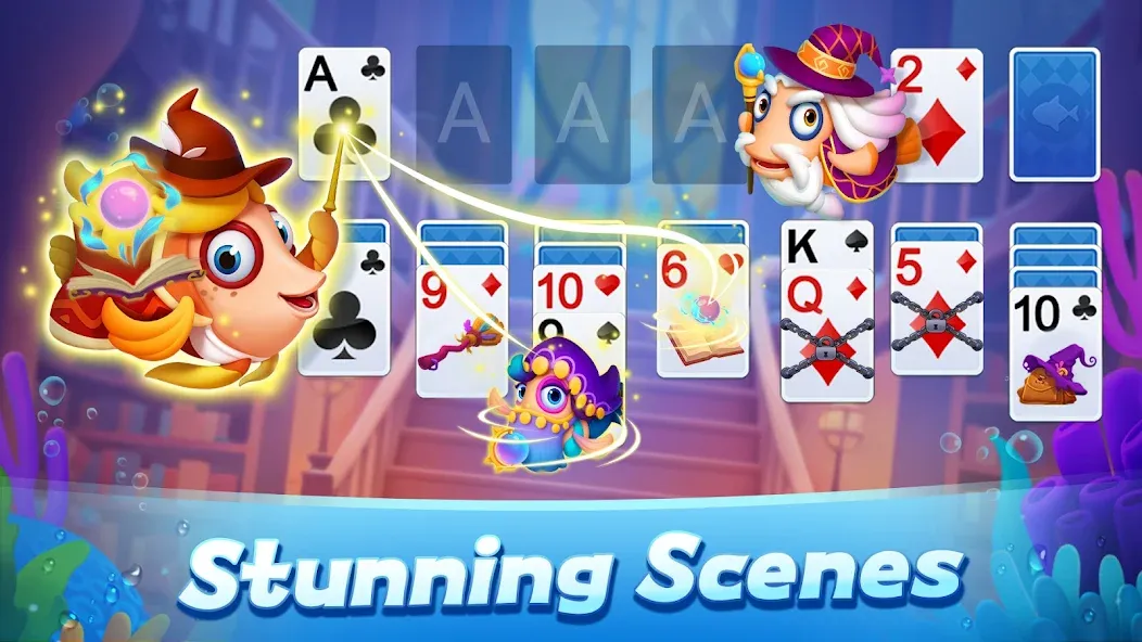 Скачать взломанную Solitaire 3D Fish  [МОД Unlimited Money] — полная версия apk на Андроид screen 3