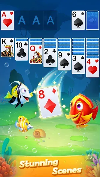 Скачать взломанную Solitaire 3D Fish  [МОД Unlimited Money] — полная версия apk на Андроид screen 4