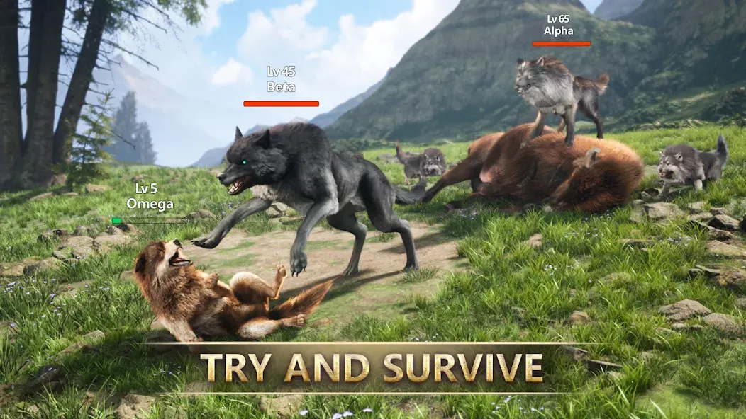 Скачать взломанную Wolf Game: Wild Animal Wars (Вулф Гейм)  [МОД Бесконечные деньги] — последняя версия apk на Андроид screen 1