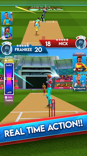 Взломанная Stick Cricket Clash (тик Крикет Клаш)  [МОД Бесконечные монеты] — последняя версия apk на Андроид screen 1