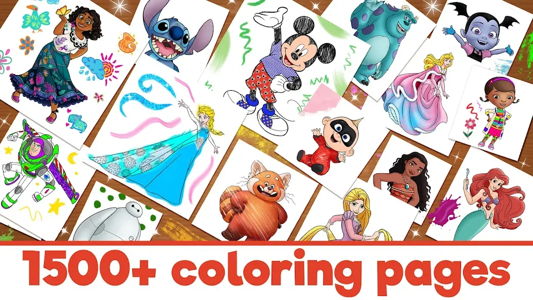 Скачать взлом Disney Coloring World (Дисней)  [МОД Mega Pack] — полная версия apk на Андроид screen 1