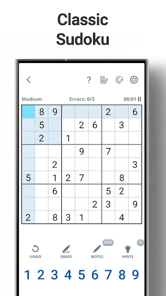 Скачать взлом Sudoku Levels: Daily Puzzles  [МОД Все открыто] — стабильная версия apk на Андроид screen 1