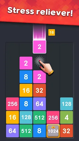 Скачать взломанную Drop Merge : Number Puzzle (Дроп Мердж)  [МОД Mega Pack] — полная версия apk на Андроид screen 2