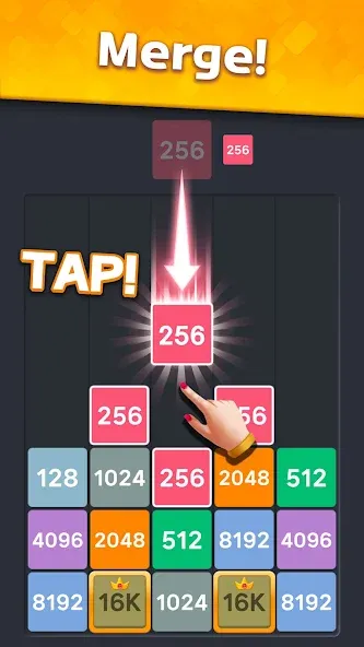 Скачать взломанную Drop Merge : Number Puzzle (Дроп Мердж)  [МОД Mega Pack] — полная версия apk на Андроид screen 3