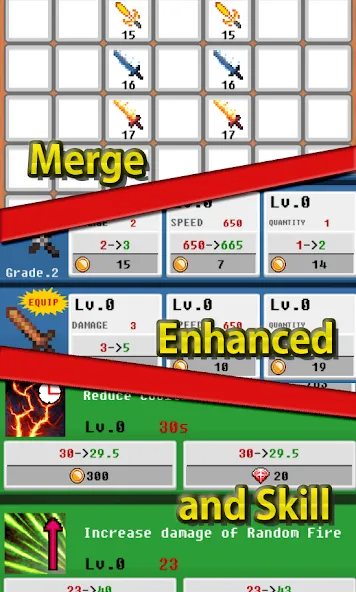 Скачать взломанную Merge Sword :Idle Merged Sword (Мерж Сворд)  [МОД Много денег] — последняя версия apk на Андроид screen 2