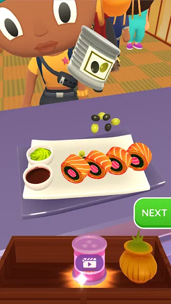 Взломанная Sushi Roll 3D — Cooking ASMR (Суши Ролл 3D)  [МОД Unlocked] — полная версия apk на Андроид screen 3