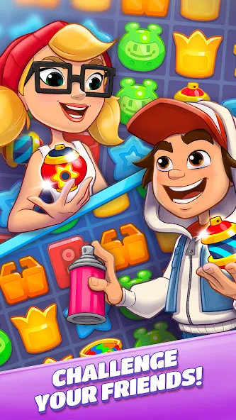 Скачать взломанную Subway Surfers Match (Сабвей Серферс Матч)  [МОД Бесконечные монеты] — стабильная версия apk на Андроид screen 4