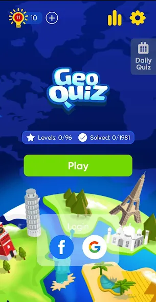 Взломанная Geo Quiz: World Geo Trivia (Джио Квиз)  [МОД Menu] — последняя версия apk на Андроид screen 1