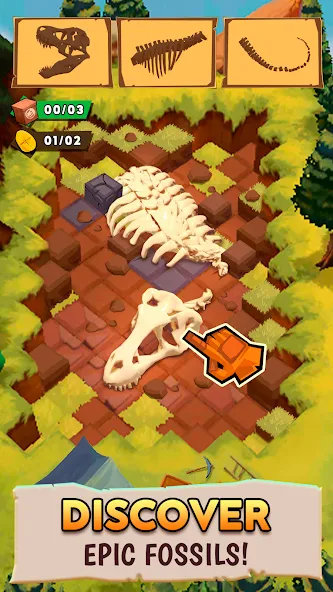 Скачать взломанную Dino Quest 2: Dinosaur Fossil (Дино Квест 2)  [МОД Меню] — последняя версия apk на Андроид screen 1