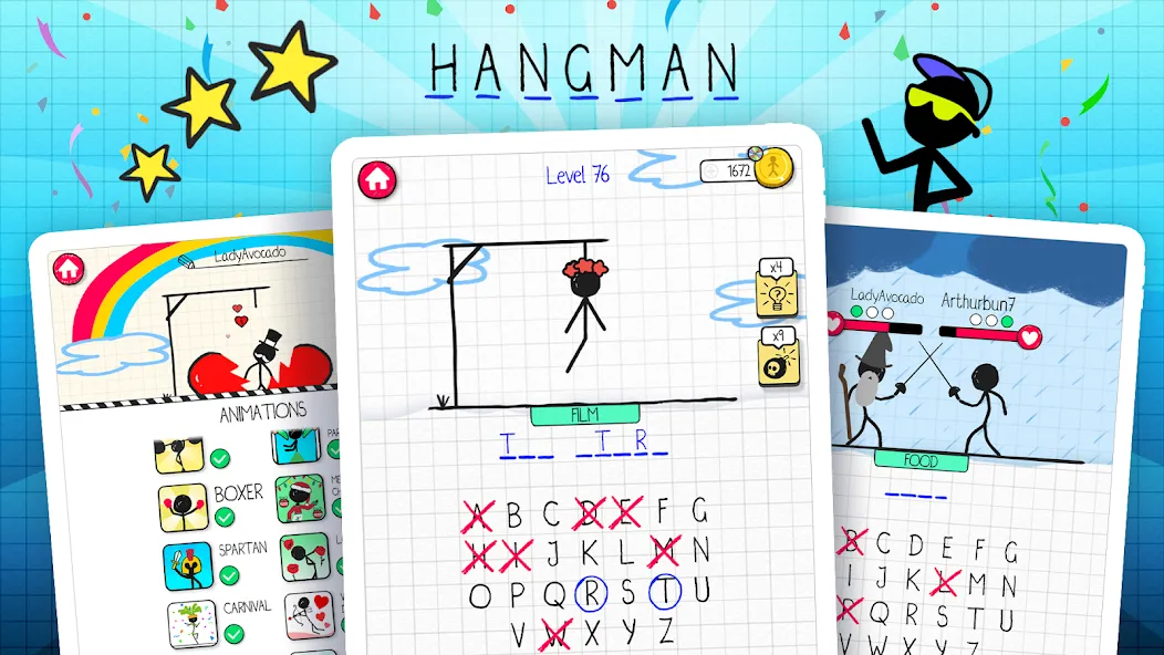 Взлом Hangman  [МОД Бесконечные монеты] — стабильная версия apk на Андроид screen 5