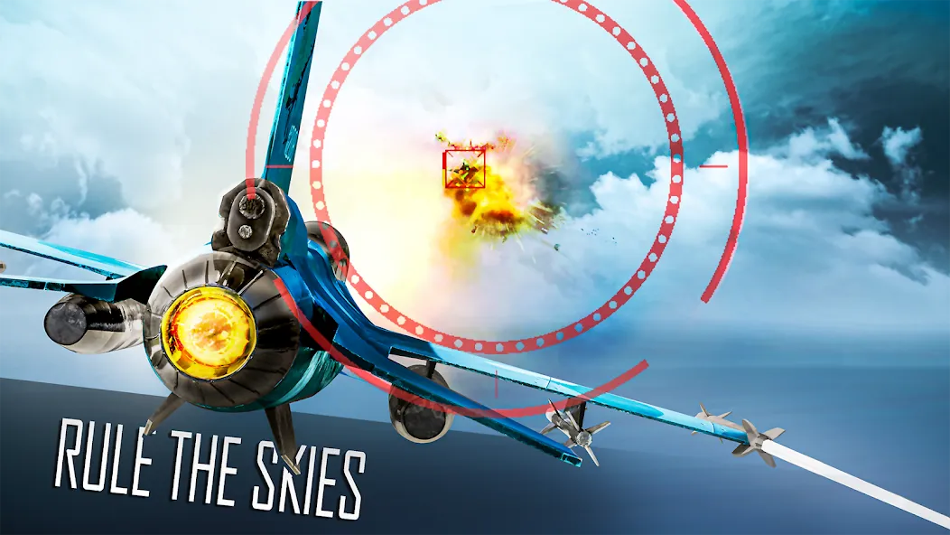 Скачать взломанную Jet Fighter: Sky Combat 3D (Джет Файтер)  [МОД Unlocked] — стабильная версия apk на Андроид screen 2