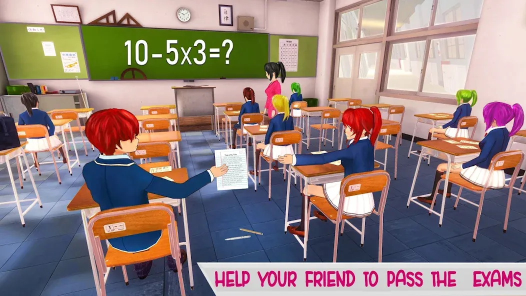 Взломанная Anime High School Life  [МОД Много монет] — полная версия apk на Андроид screen 2