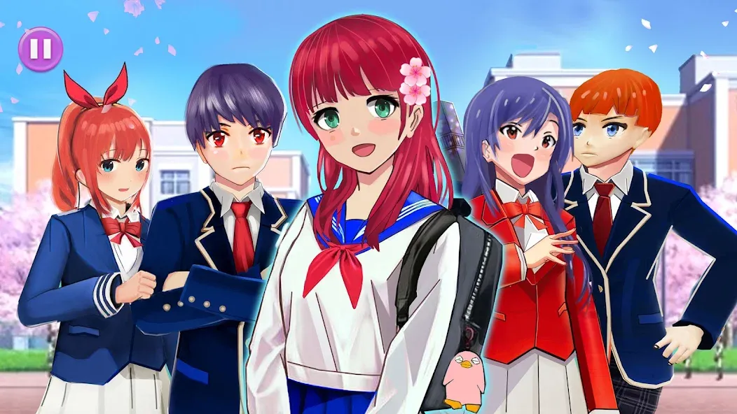 Взломанная Anime High School Life  [МОД Много монет] — полная версия apk на Андроид screen 4