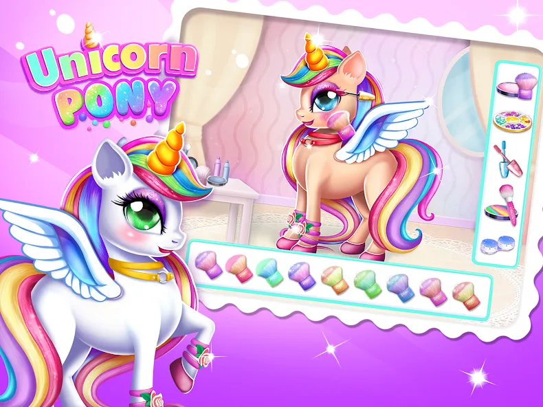 Скачать взломанную Unicorn Dress up Girls Game  [МОД Бесконечные деньги] — последняя версия apk на Андроид screen 1