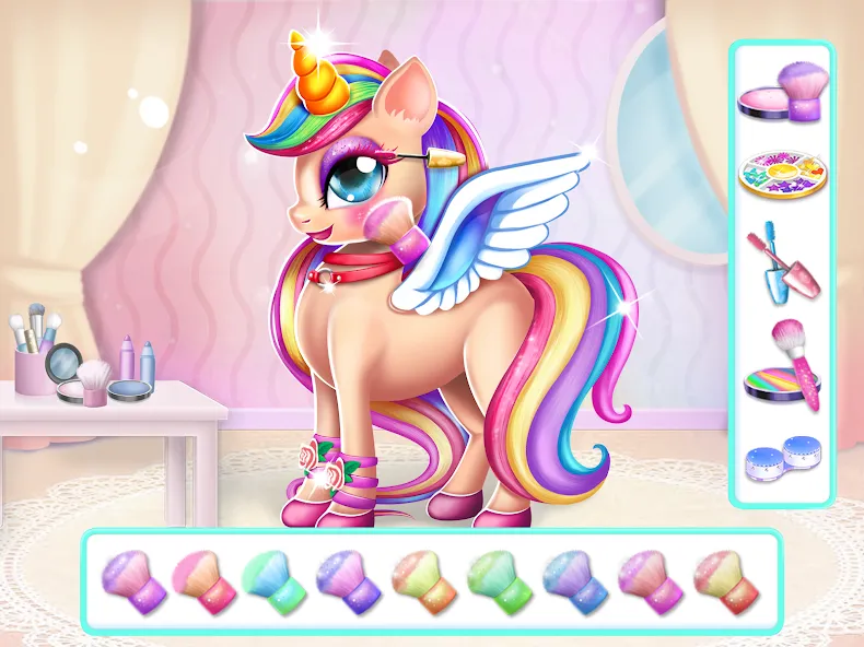 Скачать взломанную Unicorn Dress up Girls Game  [МОД Бесконечные деньги] — последняя версия apk на Андроид screen 4