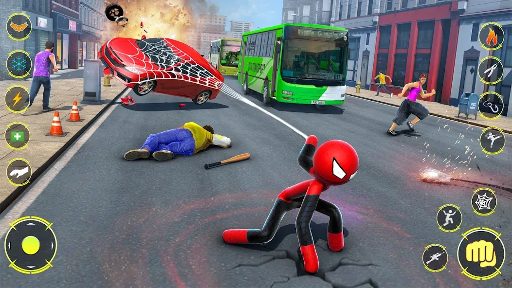 Взломанная StickMan Rope Hero Spider Game (Стикмен Роуп Хиро Спайдер Гейм)  [МОД Все открыто] — стабильная версия apk на Андроид screen 3