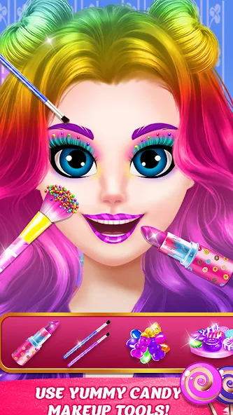 Взломанная DIY Candy Makeup-Beauty Salon (ДИУАИ Мейкап)  [МОД Unlocked] — полная версия apk на Андроид screen 2