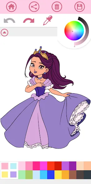 Скачать взломанную Princess Coloring Book Game  [МОД Mega Pack] — полная версия apk на Андроид screen 3