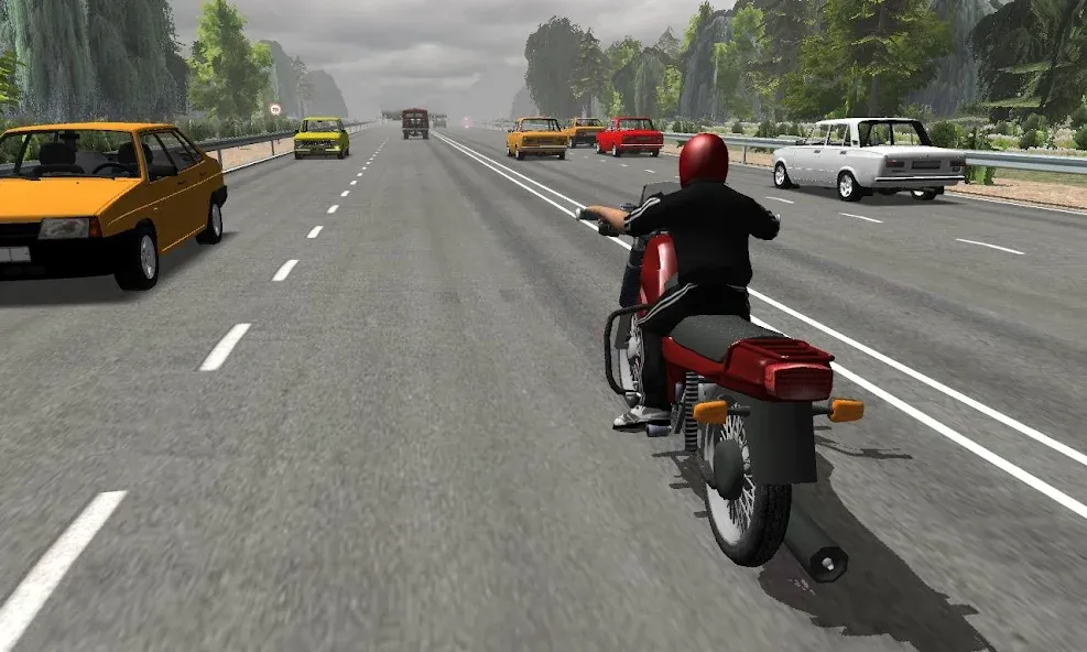 Скачать взлом Russian Moto Traffic Rider 3D  [МОД Unlocked] — стабильная версия apk на Андроид screen 1