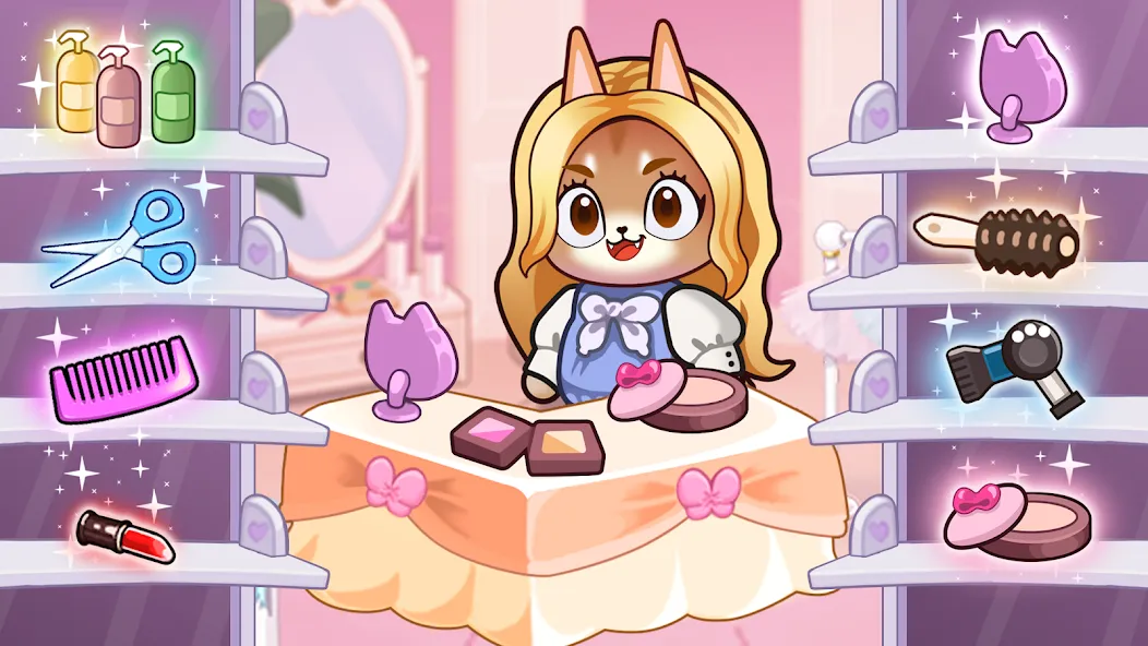 Скачать взлом Idle Cat Makeover: Hair Salon  [МОД Меню] — последняя версия apk на Андроид screen 1