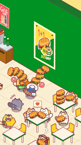 Взломанная Cat Snack Bar: Cute Food Games (Кэт Снэк Бар)  [МОД Бесконечные монеты] — полная версия apk на Андроид screen 3