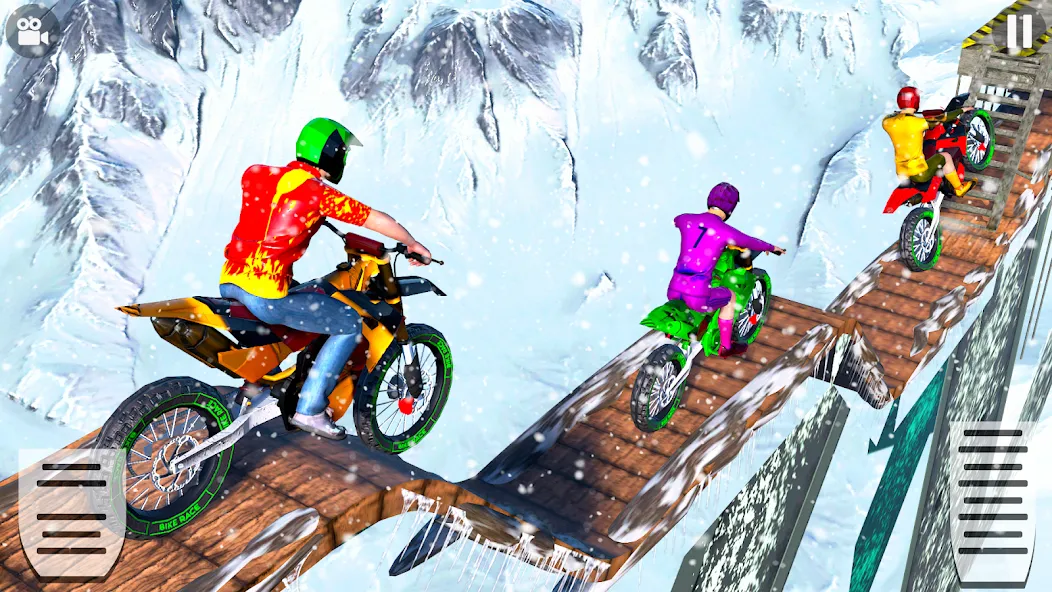 Взломанная Snow Tricky Bike Stunt Race 3D  [МОД Unlocked] — последняя версия apk на Андроид screen 4