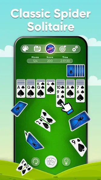 Скачать взломанную Spider Solitaire (Спайдер Солитер)  [МОД Unlimited Money] — последняя версия apk на Андроид screen 1