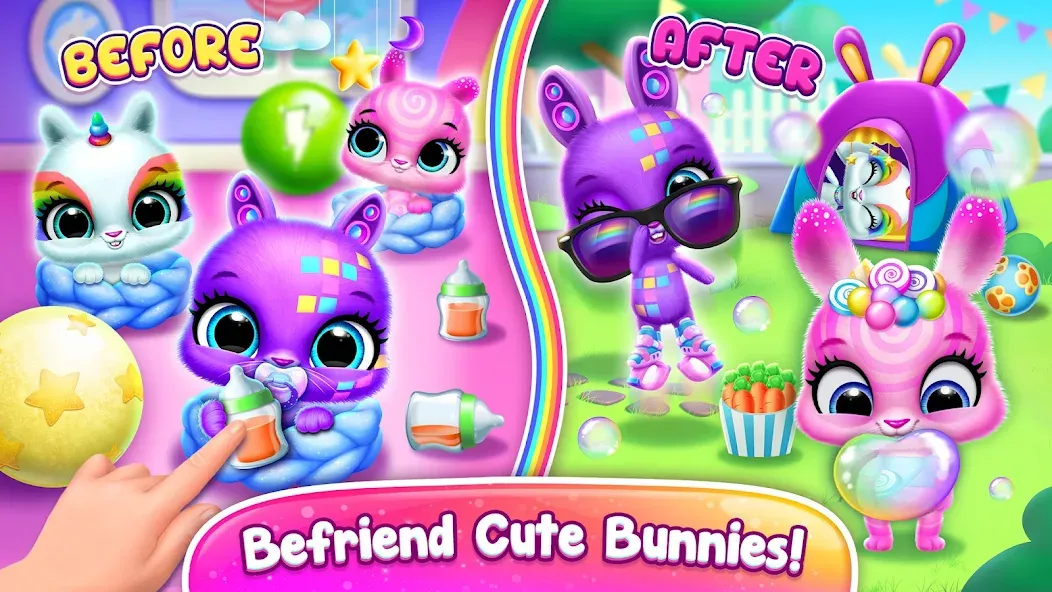 Скачать взломанную Bunnsies — Happy Pet World (Баннсиз)  [МОД Mega Pack] — последняя версия apk на Андроид screen 5